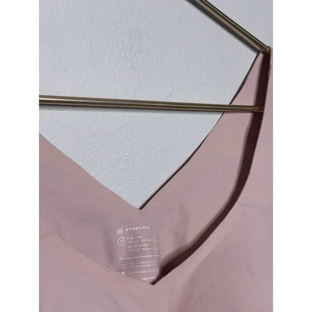 Honeylove Soft Form Bra Size 1XL Slimming Stretch Wireless V Neck T Shirt